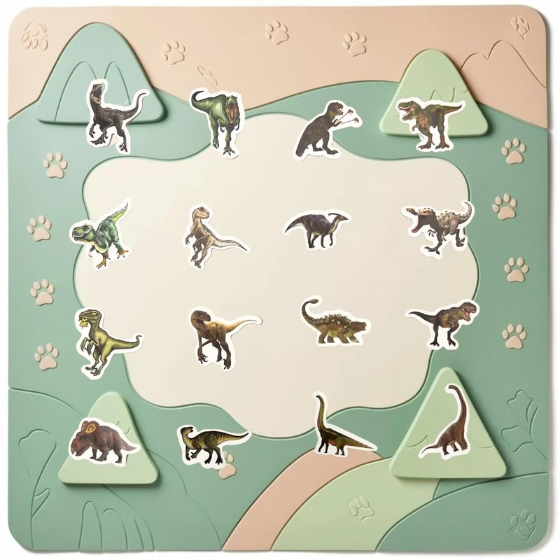 [Set of 100] Realistic Dinosaur Sticker Set, Tyrannosaurus, Triceratops, Ancient