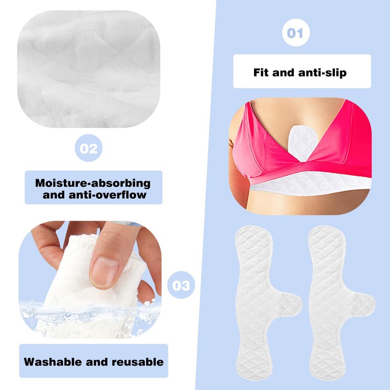 arrderly Pack of 6 Reusable Bra Inserts, Sweat Pads, Bra
