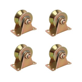 Heavy Duty 2 in V-Groove Caster Wheels for Industrial Machines，2-Inch Smooth Rolling with Double Bearings for Sliding Gates and Wire Rope Rails (4 pcs)