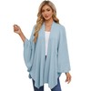 PULI Women's Elegant Poncho Knitted Ponchos Capes Open Front Versatile