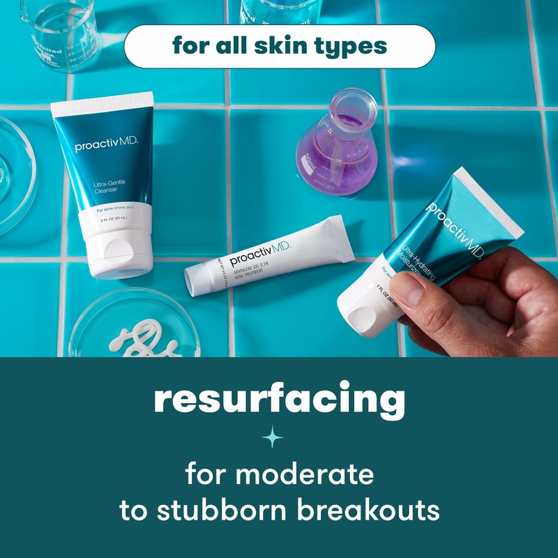 Proactiv MD 3-Step Routine, Ultra-Gentle Face Cleanser, 0.1% Adapalene Gel