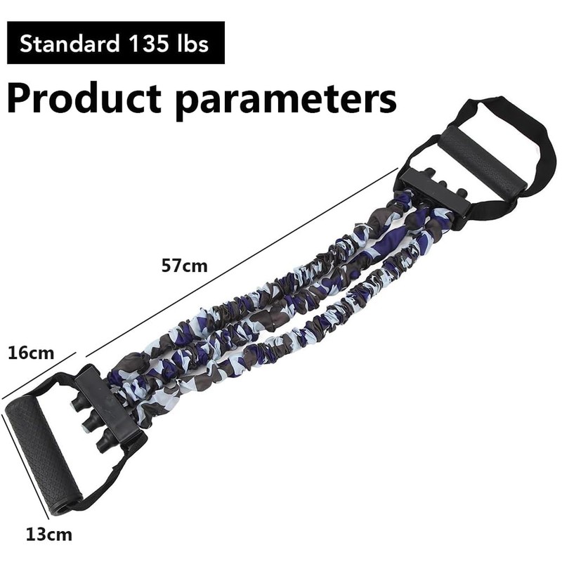 Adjustable Chest Expander with Resistance Tubes, Portable Muscle Strength Trainer