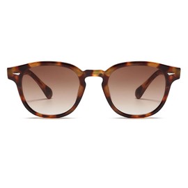 RUNHUIS Retro Round Sunglasses for Men and Women, Fashion Vintage UV400 Protection Sunglasses, Leopard/Tee