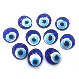 Pack of 10 Nazar Boncuk Boncugu 2.5/3/4/5 cm Blue Eye, Evil Eye, Turkish Lucky Charm, Party Favours, Glass Beads, Decoration, Amulet Pendant, Wall Decoration (10.5 cm)