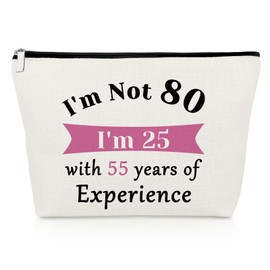 80 Year Old Gifts for Women Makeup Bags 80th Birthday Gifts for Grandma 80 Year Old Birthday Gifts for Mum Wife Friend 80th Anniversary Cosmetic Bag Born in 1944 Birthday Gifts for Grandmother
