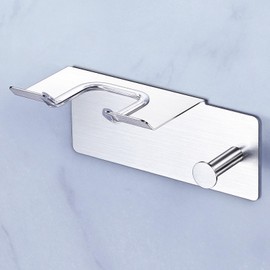 WAYASI Blow Dryer Holder Wall Mounted, Adhesive Hair Dryer Holder Wall Mount, Hairdryer Holder for Bathroom, Salon Hair Tools Organizer Storage, Hair Tools Holder, Silver