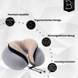 BeeCozy Nackenkissen Flugzeug - Nackenkissen - Reisekissen - Nackenkissen Reise - Flugzeug Kissen - Travel Pillow - aus weichem Memoryfoam - Nackenhörnchen