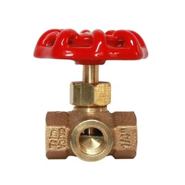 CMI 1/4 in. Bronze 3-Way Full Port Globe Valve NPT Female Fitting, Manual Hand Wheel Handle to regulate pressure and flow for Liquid and Gas