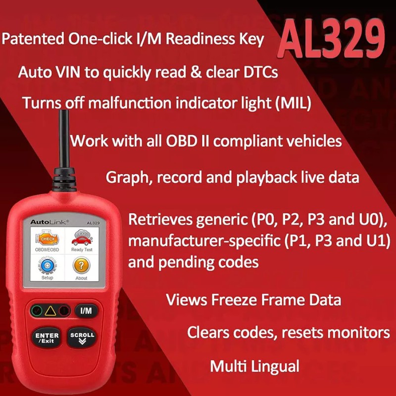 Autel AutoLink AL329 AL529HD OBD2 CAN OBDII Auto Car Code