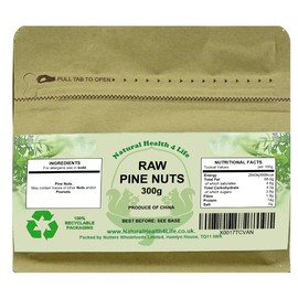 Natural Health 4 Life Raw Nuts Pine Nuts 300 grams in Kraft Pouch (1 Pouch)