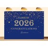 Class of 2026 Graduation Backdrop, Navy Blue and Gold Congratulations