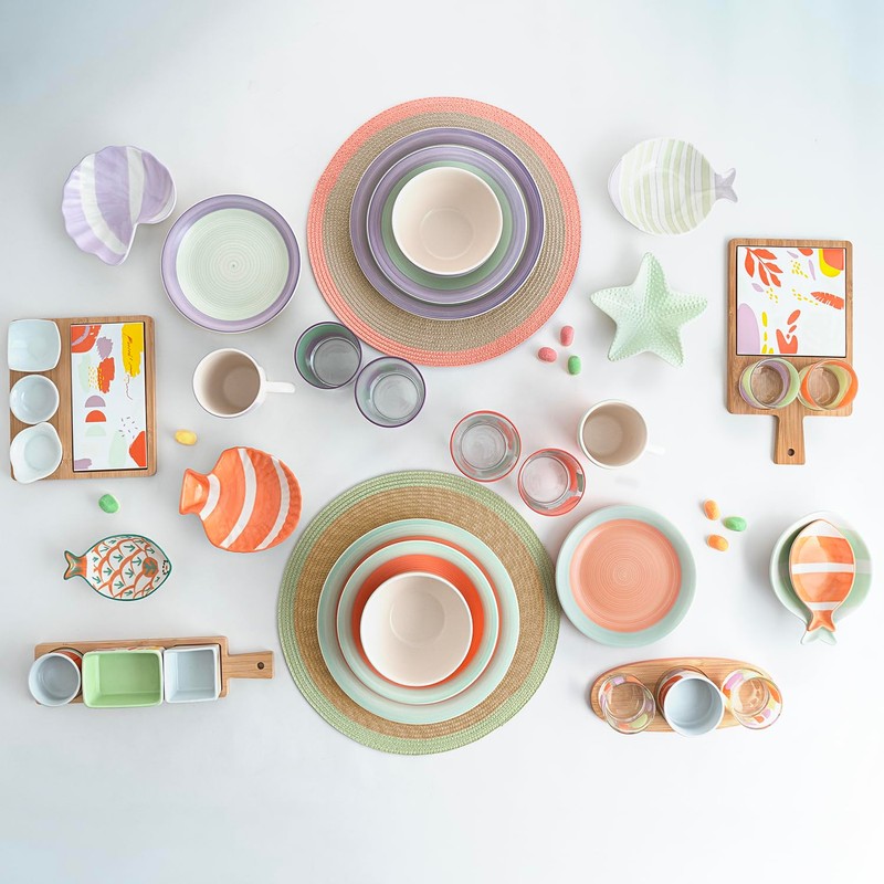 Quid Kaleido Bamboo Ceramic Snack Board, 23 x 19.5 x