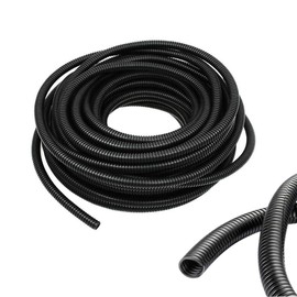 1/4 Inch Wire Loom Split Tubing - 16.5ft Cord Protector Electric Wires Covers, Automotive Wire Flexible Conduit, Plastic Wire Cover
