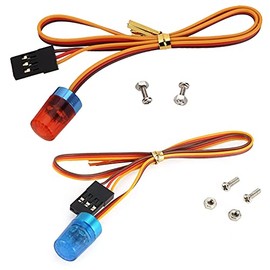 RC Car Police Flash Light,WONFAST 360Â° Rotation 5 Modes Ultra Bright LED Strobe Lights Compatible with 1/8 1/10 RC Mode Truck Car Accessory(2Pack Red/Blue)