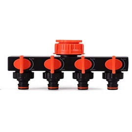 Bradas ECO-PWB3033 4-Way Distributor for Water Connection, Black, 10 x 5 x 5 cm