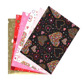 ARKRAFT Wrapping Paper Set of 6 Sheets Format 90 x 65 cm Heart Design Red White Black Pink Gold for Valentine's Day Anniversary (Valentine's Day)