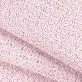 BELIZZI HOME 100% Cotton Bed Blanket, Breathable Bed Blanket Full Queen Size, Cotton Thermal Blankets Full Queen, Perfect for Layering Any Bed for All Season, Baby Pink