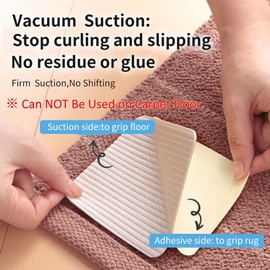 FuKuEn Rug Grips for Laminate Floor 8 pieces Anti Slip Rug Grippers for Tiled Floor Washable Anti Curling Rug Grippers 10 x 10 cm Non Slip Rug Gripper Pads
