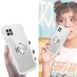 AQUOS sense6 sense6s ケース クリア ウェーブ リング付き SH-54B SHG05 SH-RM19 SH-M19 SHG07 TPU波状のバンパー 透明 スマホケース かわいい うねうね アクオス センス6 ウェーブ デザイン 可愛い 韓国 女性用 薄型 人気 おしゃれ 耐衝撃 ストラップホール付き(クリア)