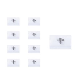 WEAXIO 50pcs Name Badge Holders - Pin & Clip Style Clear Plastic Name Tag with 50 Blank Replacement Inserts | Standard Size Fits Business Cards & ID Cards, 3.58 * 2.24in