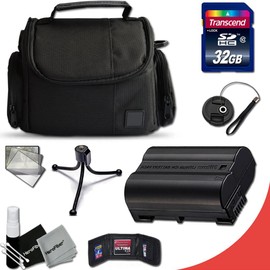 Xtech Nikon D750 Accessories Kit with 32Gb High Speed Memory Card High Capacity En El15 Enel15 Battery Well Padded Case Memory Card Wallet Holder 2 Screen Protectors Mini Table Tripod Lens Cap Keeper