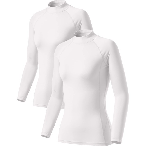 TSLA Women's Thermal Long Sleeve Tops, Mock Turtle & Crew
