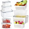 VegiTechs 4 PCS Fruit Containers for Fridge, Leakproof fruit storage