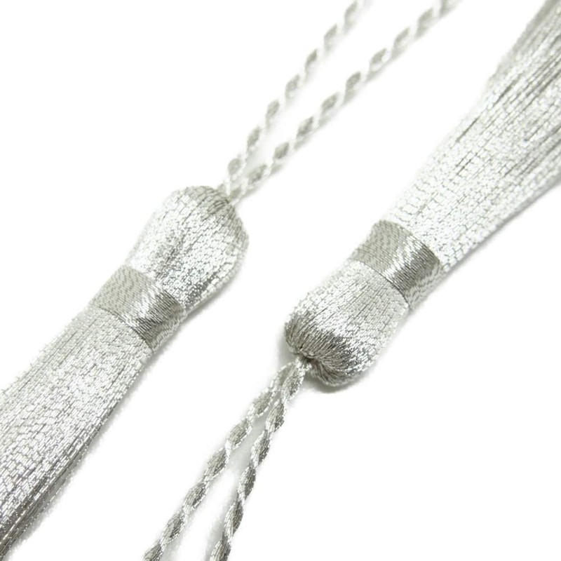 Machida Tetoron Yokomaki Tassel, Ornament, Accessory Tassel, Polyester Tassels (Silver)