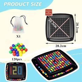 PASLFC Intellectual Chess Board Double Duel, 120 Pieces Board Game Balls, Elimination Board Game, Intellectual Chessboard, Rainbow Ball Board Game, Chess Board Colourful Balls