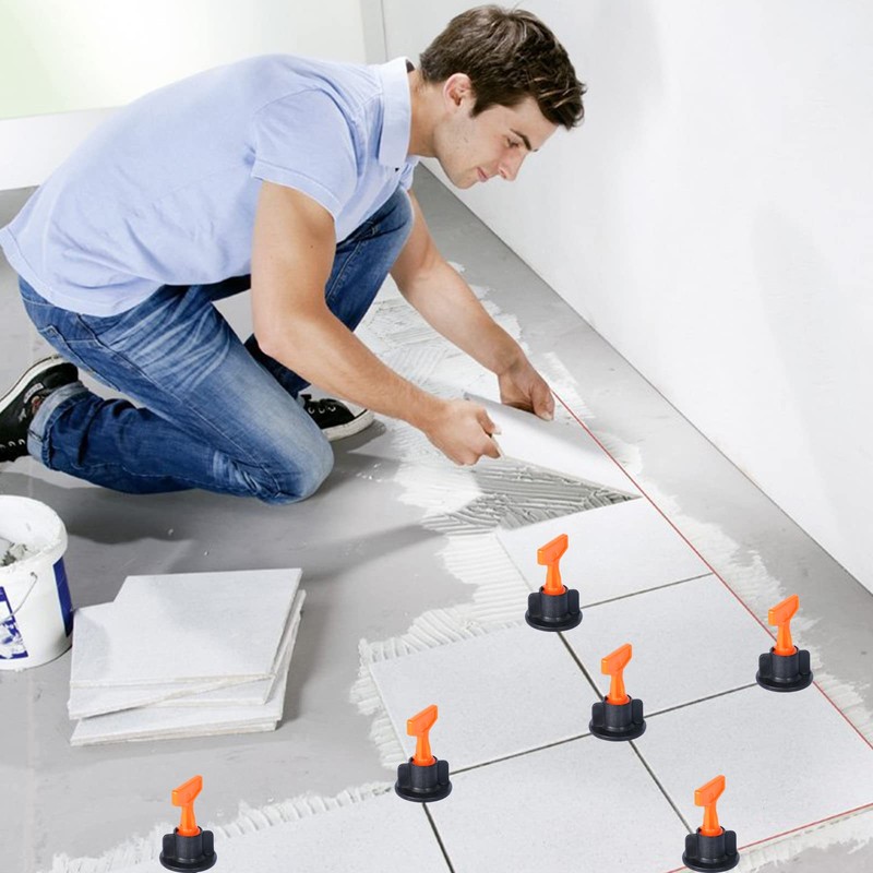 Reusable 1/16" Tile Leveling System Kit (300pcs) w/ 1500 1/8"