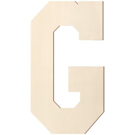Wooden Letters 12 Inch, Large Wooden Letter G Shape Cutout Big Unfinished Vintage Sports Varsity Style Wood Alphabet Letters for Wall Decor Nursery Name Painting Crafts Party Room Home Decoration