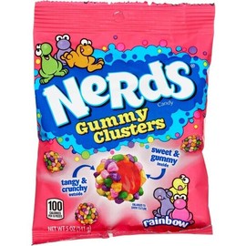 Nerds Candy Gummy Clusters Rainbow 5oz Peg Bag 24ct – Sweet & Chewy Fun