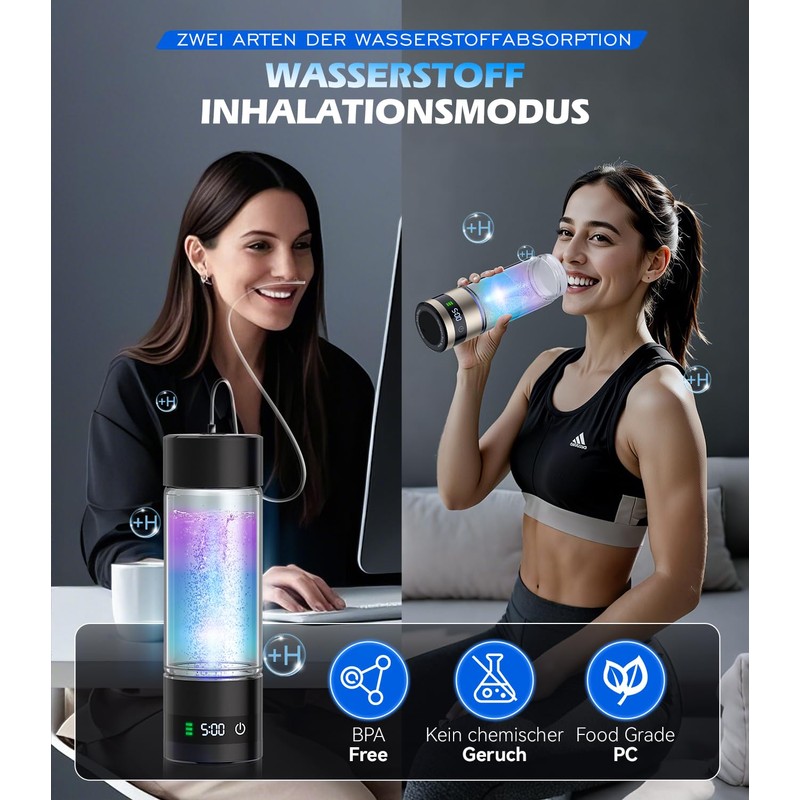 IUHFSIFS New Hydrogen Water Bottle with Digital Display, 5000 PPB