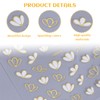 Kabwea 4 Glitter Nail Stickers with Three-Petal Design, Nail Stickers