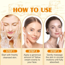 Beef Tallow Honey Balm, Tallow Skin Cream, Beef Tallow Cream, Sebum Organic Anti-Wrinkle Skin Cream, Beef Tallow Skincare, Face and Body Skin Cream, Suitable for Everyone, Beef Tallow Organic, 60 g