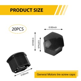 UGSHY 20 PCS Wheel Lug Nut Covers, 19mm Hex Wheel Bolt Dust Caps, Plastic Car Wheel Nut Caps with Removal Clip, Anti-theft Hub Screw Exterior Protection, Universal Accessories for Cars (Black)