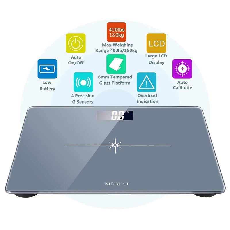 Ultra-Wide NUTRI FIT Bathroom Scale Digital High Accuracy Body Weight