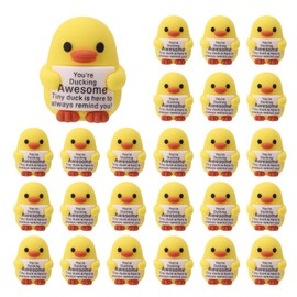 Pack of 25 Mini Positive Squeaky Ducks, Inspirational Thank You Gifts, Motivation, Encouragement Gifts for Colleagues, Teachers, Employees, Birthday,