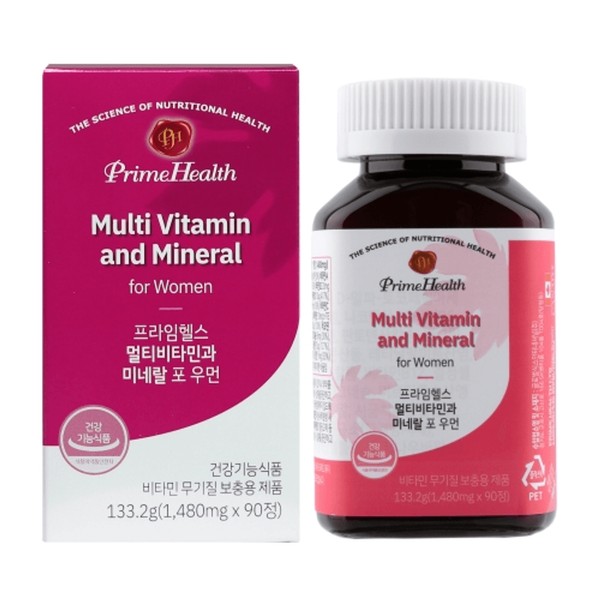 Prime Health Multivitamins and Minerals for Women 1480mg x 90 tablets, basic / 프라임헬스 멀티비타민과 미네랄 포 우먼 1480mg x 90정, 기본
