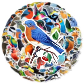 Pack of 50 Birds Stickers Car Laptop Phone Guitar Skateboard Motorcycle Bicycle Bird Stickers Set Vinyl Waterproof Aesthetic Stickers for Teenagers Children Adults