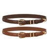 Belle Poque 2 Pack Skinny Leather Brown Belt Women for