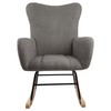 Lavish Home Rocking Chair - Teddy Fabric Upholstered Chair with