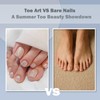 24Pcs False Toenails Short Square Shimmering Nude Press on Nails