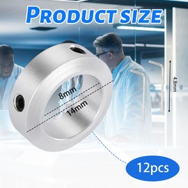 Jortmrd 12 Stück Stellringe 8mm Tiefenanschlagringe Feststellring T8 Wellensicherungsring Bohrer Tiefenstopp Kragen Set Bohrtiefenbegrenzer mit Sechskantschlüssel zur Positionierung beim Bohren