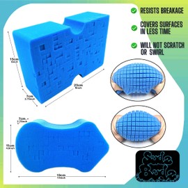 Sudz Budz Premium Grid Car Wash Sponge 2pc Jumbo/Small | Anti-Marring Sponge for Soap and Rinseless Washing | Soft, Scratch-Free, Durable Foam | Cross-Cut, Ergonomic Sponges for Cleaning and Detailing