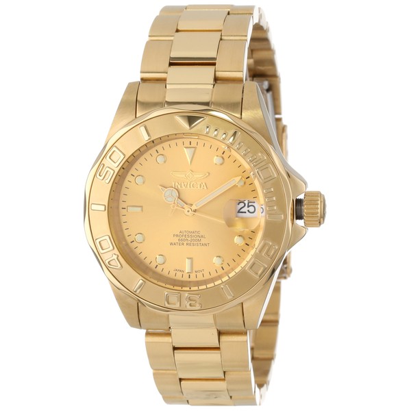 Invicta Men's 13929 Pro Diver Automatic Gold Dial 18k Gold Ion-Plated Stainless Steel Watch