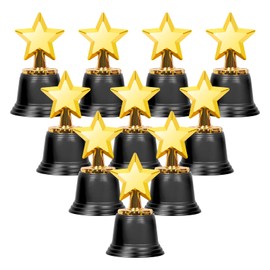 Mardatt 10 trofei d'oro a forma di stella, 11,4 cm, premi in plastica a forma di stella, premio per bomboniere, concorsi, premi vincitori
