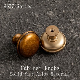 Goo-Ki 6 Pack Cabinet Knobs Antique Brass Drawer Knob Zinc Alloy Kitchen Hardware - Vintage Brass Single Hole/Screw Bar Cabinet Pulls Drawer Handles