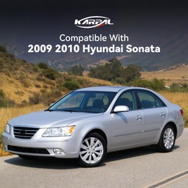 KARPAL Halogen Headlights Assembly Kit for 2009 2010 Hyundai Sonata Halogen Headlamps Driver + Passenger Side Pair Replacement 921010A500 921020A500 HY2502148 HY2503148