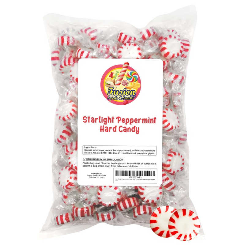 Starlight Peppermint Hard Candy - Bulk 1 Pound (Approx 85
